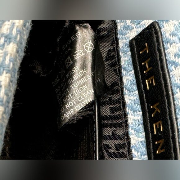 🆕 KURT GEIGER LONDON 🧿 NWOT Blue & White Houndstooth Kensington Bag, Crystals - Picture 14 of 16